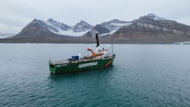 MY Arctic Sunrise in Norwegian Sea