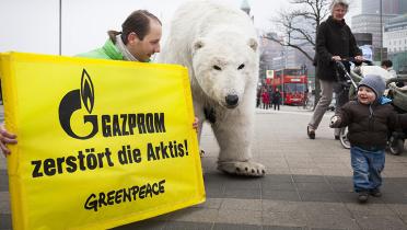 Gazprom Protest im Hamburger Hafen, März 2015