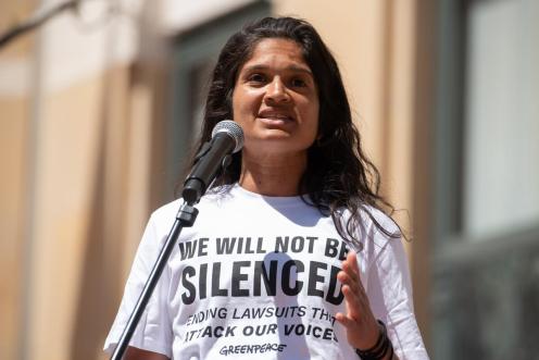 Rally against Corporations Trying to Sue Critics into Silence in Oakland