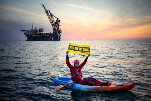 Floating Protest against Gas Drilling off Borkum