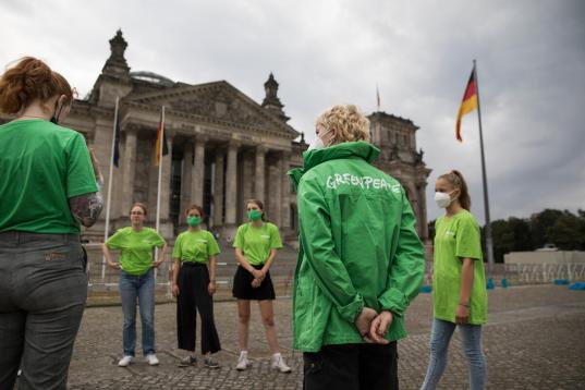 Young Greenpeace Activists Demonstrate for Climate Vote in Berlin