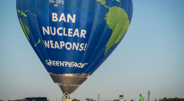 Protest with Hot Air Balloon against Nuclear Weapons in Büchel